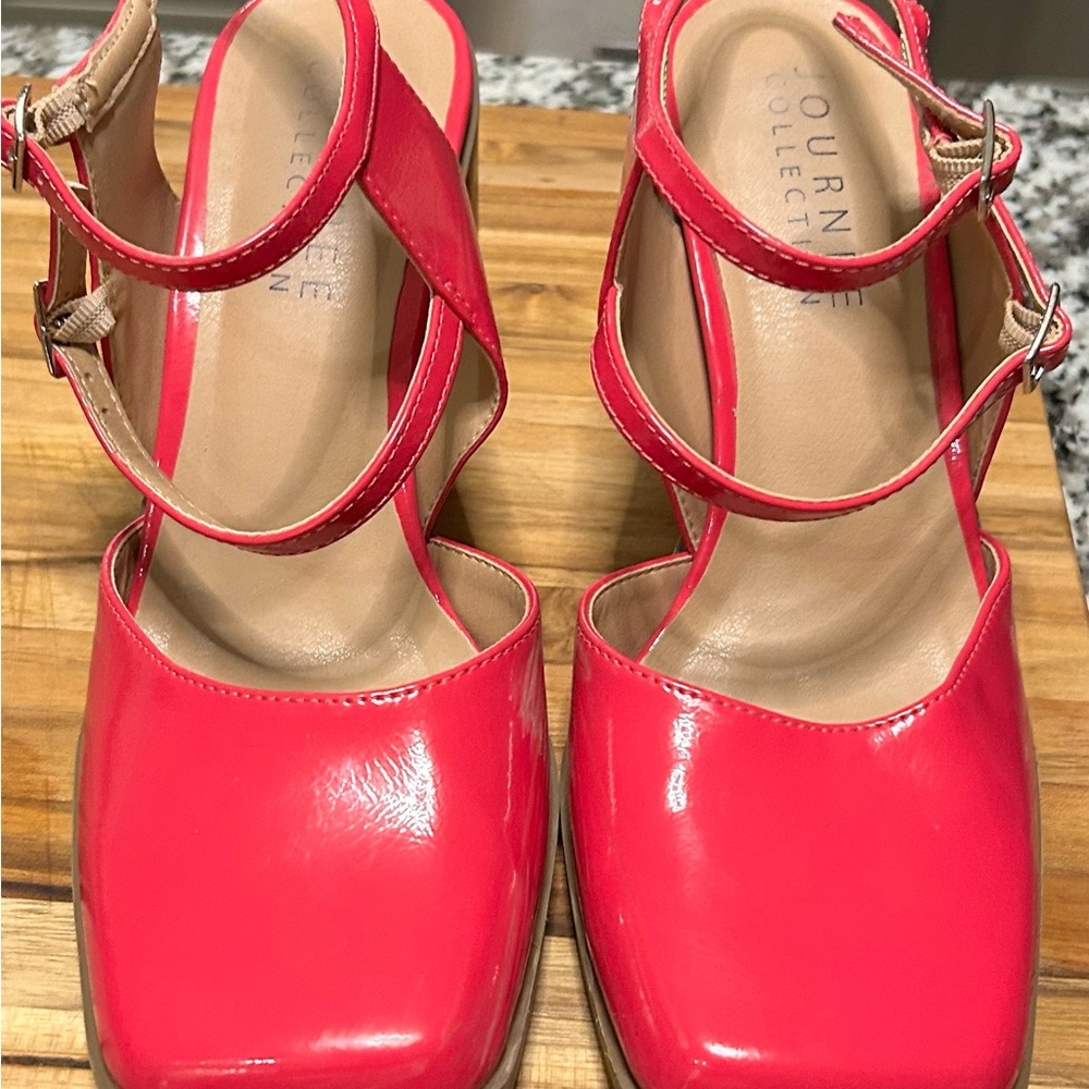 Journee Collection Women's Vibrant Pink Strappy Heels